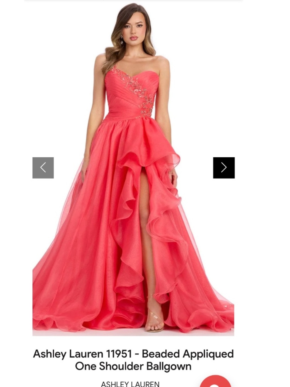 Ashley Lauren coral pageant dress